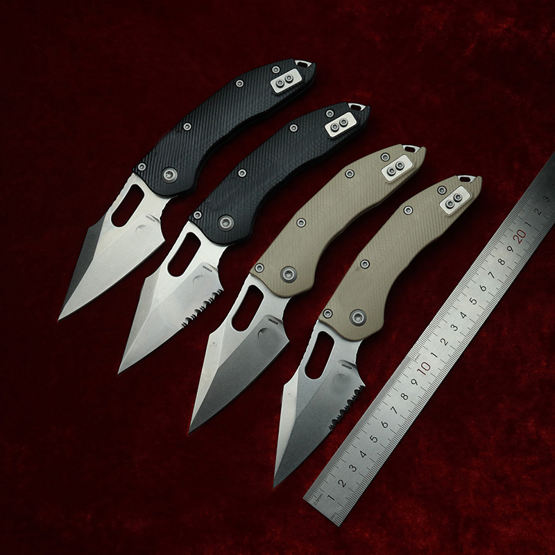 Edc Carry Pocket Knife - LEMIFSHE 수동 스티치 질감 G10 핸들