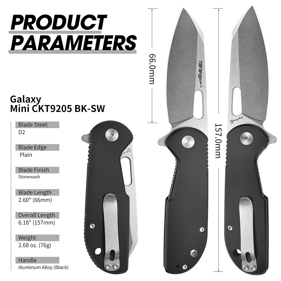 Edc Carry Pocket Knife - TONIFE 갤럭시 미니 CKT9205 접이식 칼,