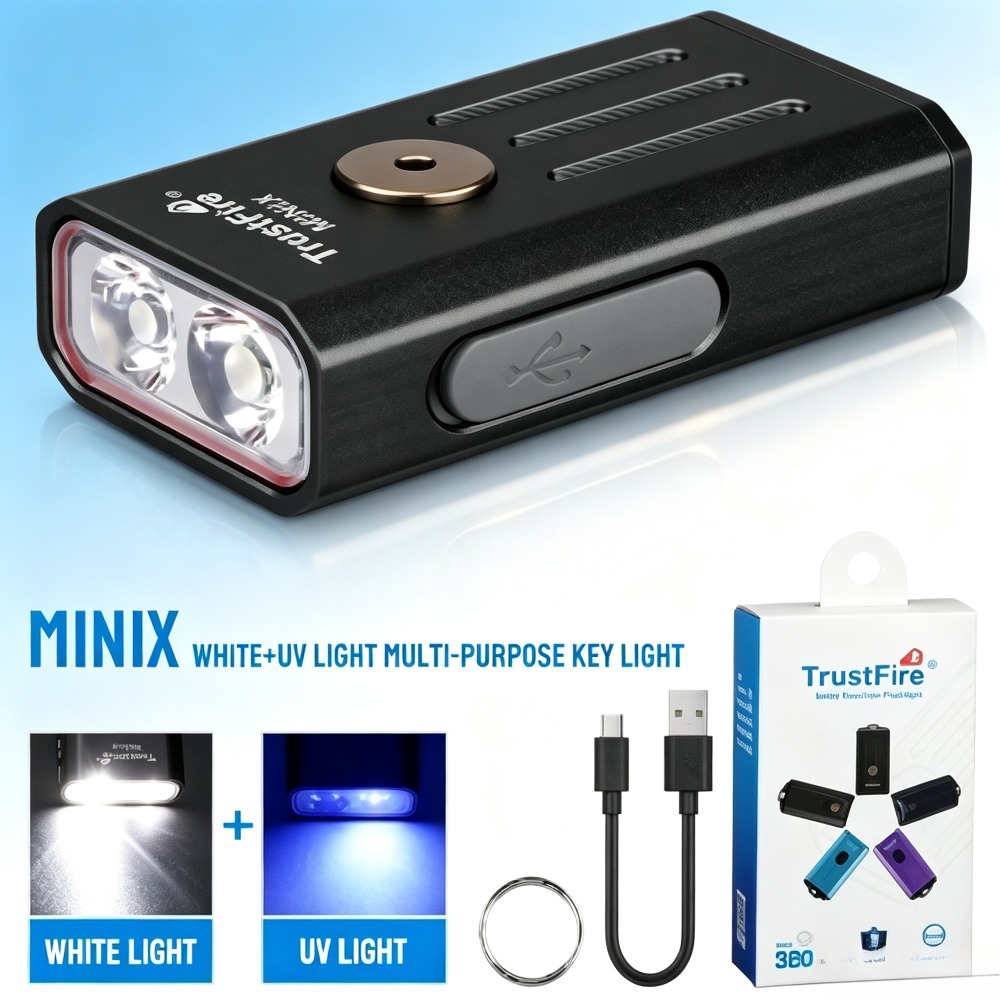 Edc Carry Flashlight - 미니 EDC 키체인 손전등 320LM 365nm