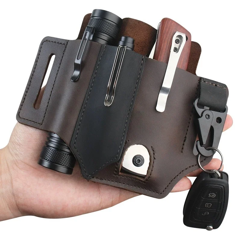 멀티 도구 칼집 용 가죽 칼집 벨트 및 손전등 캠핑 야 - Edc Carry Belt Leather 리뷰 및 가격