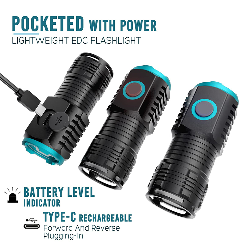 C타입 USB 충전식 포켓 미니 LED 손전등, 휴대용 - Edc Carry Flashlight 리뷰 및 가격