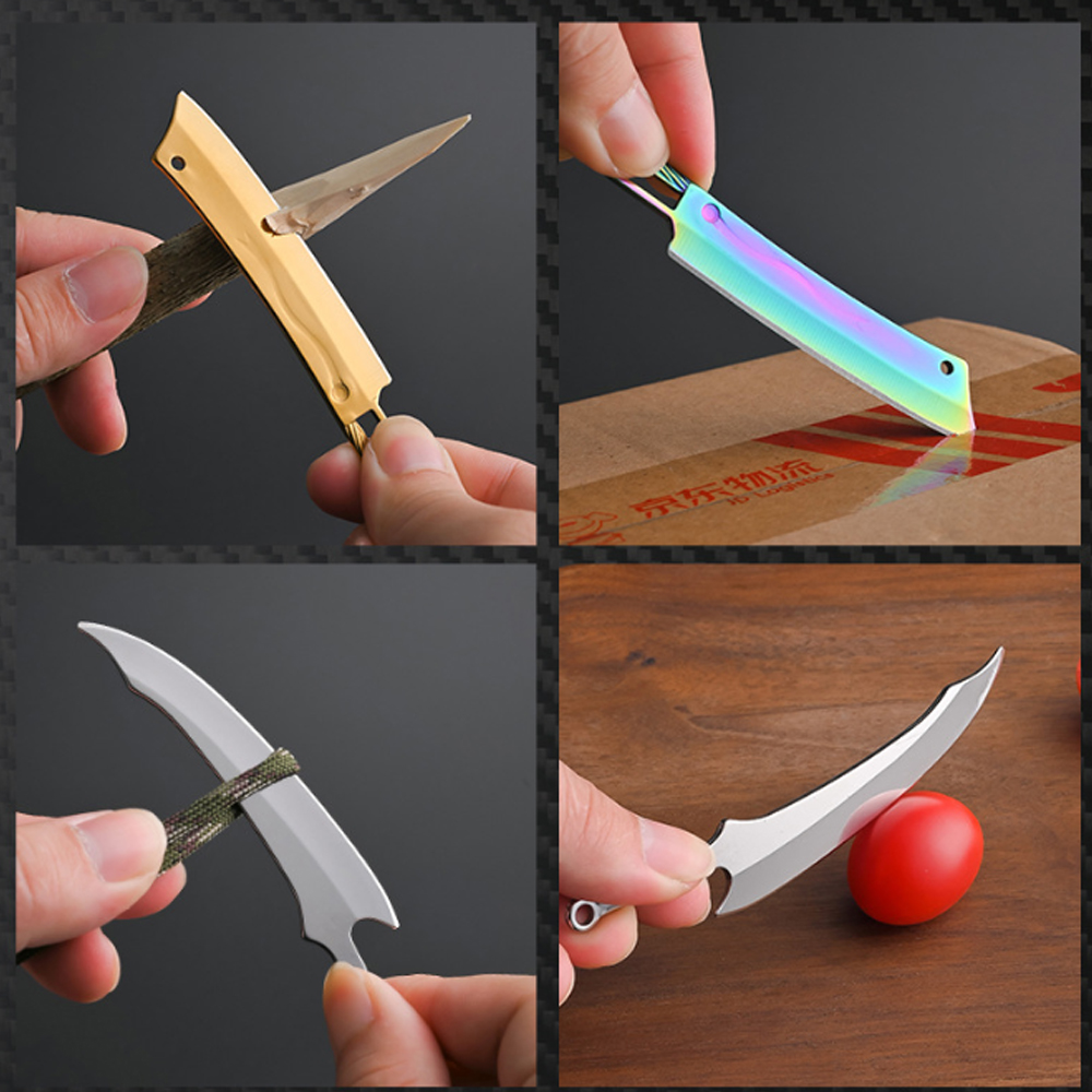 티타늄 미니 나이프 - 가죽 칼집이 있는 휴대용 EDC - Edc Carry Pocket Knife 리뷰 및 가격
