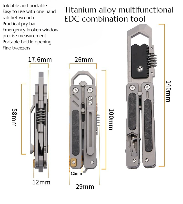 새로운 티타늄 합금 다기능 EDC 텔레스코픽 렌치 프라 - Titanium Pry Bar 리뷰 및 가격