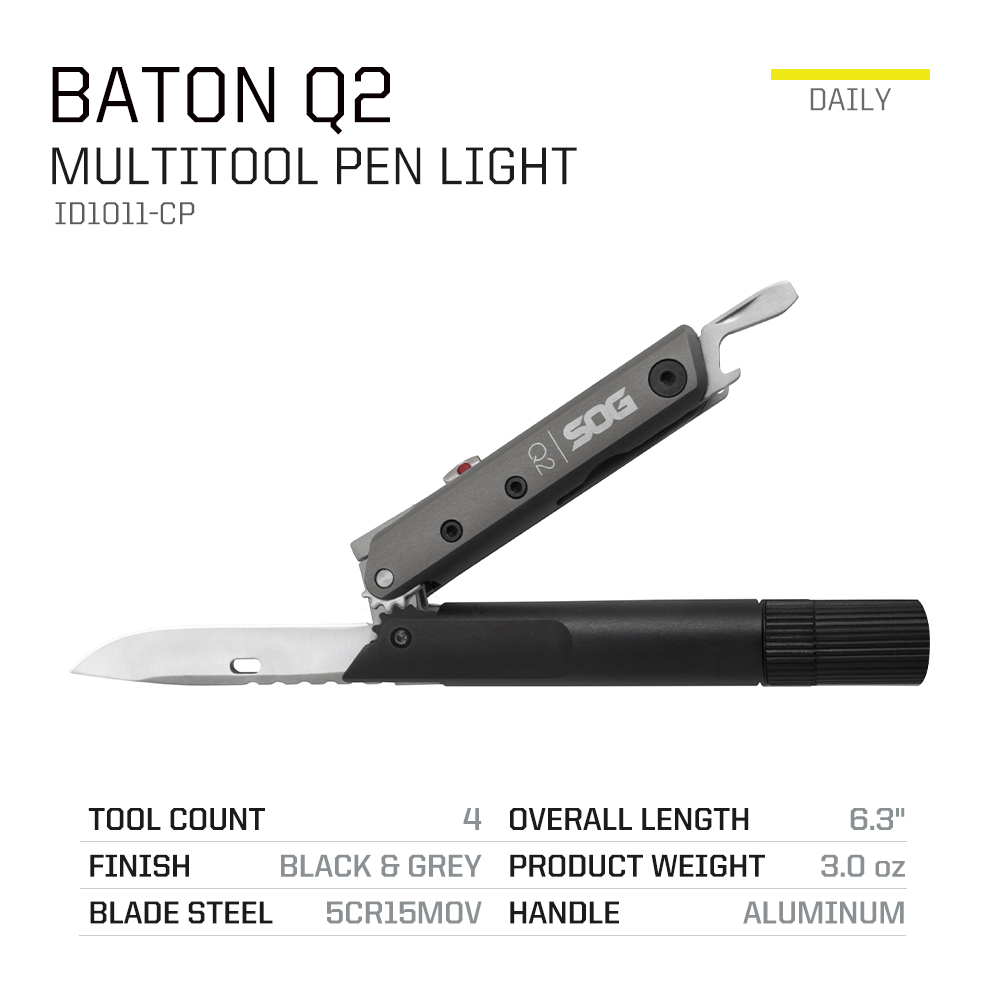 SOG BATON Q2 4 in 1 멀티 도구 펜 소형 - Edc Carry Flashlight 리뷰 및 가격